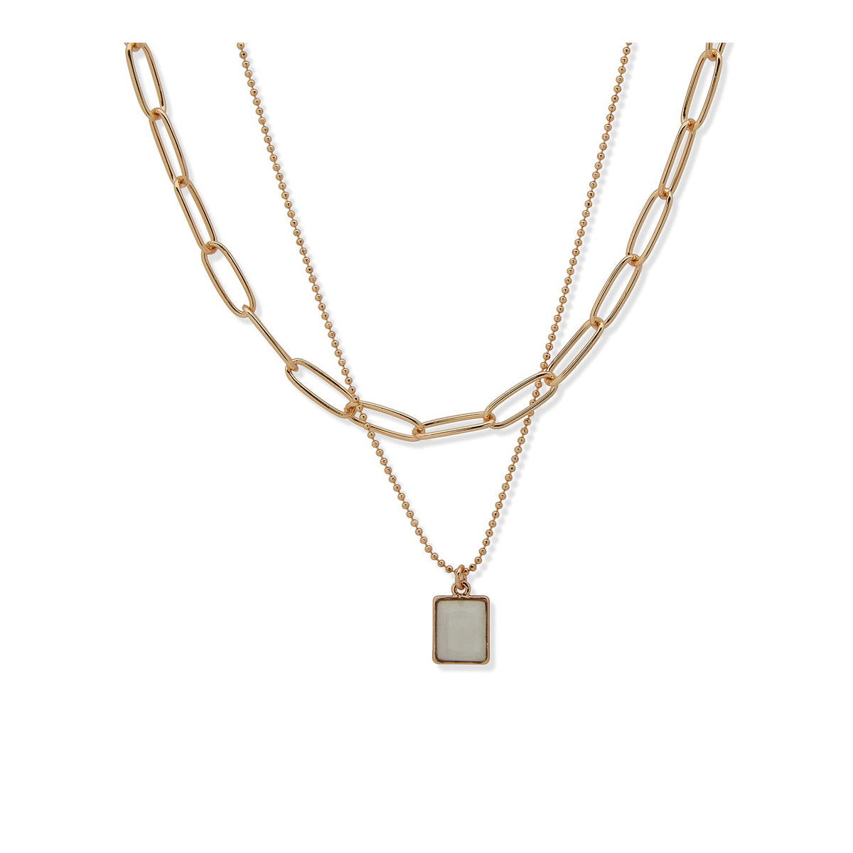 SQUARE DROP NECKLACE SET