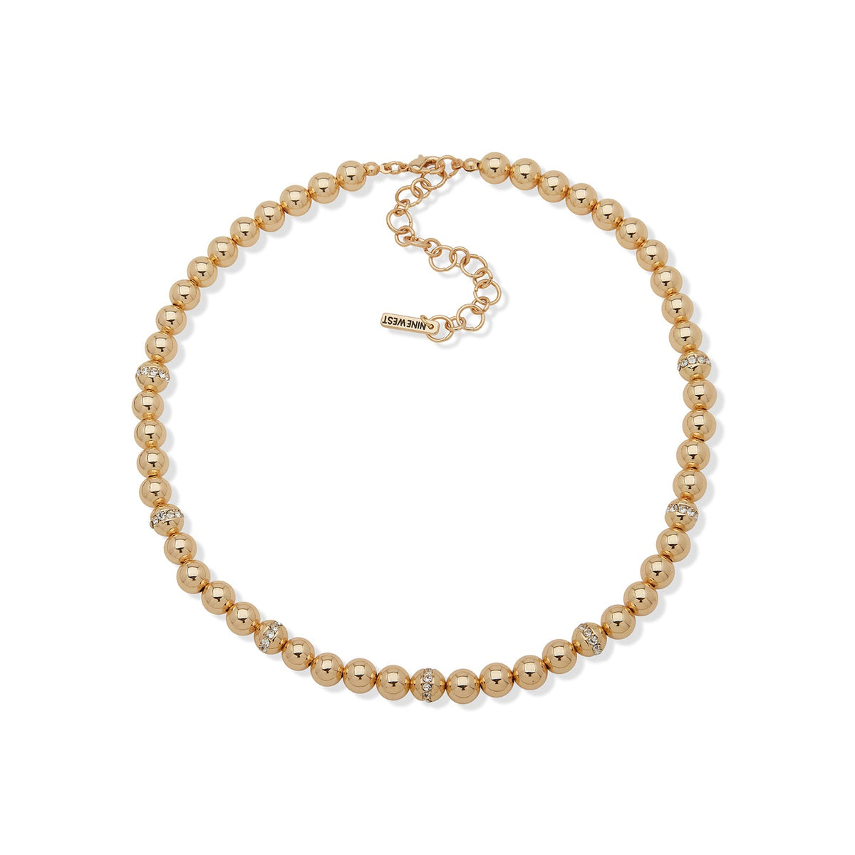 PAVE STONE BEAD NECKLACE
