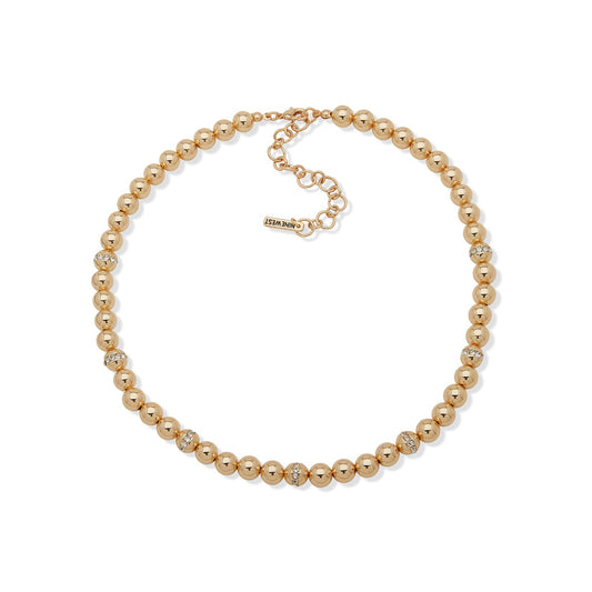 PAVE STONE BEAD NECKLACE